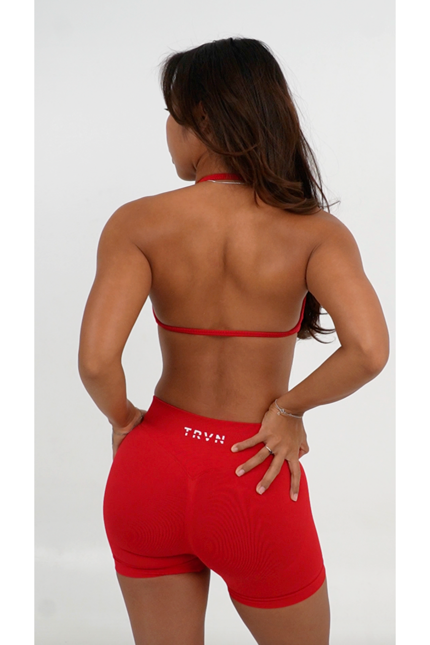 Red Velvet Strappy Bra