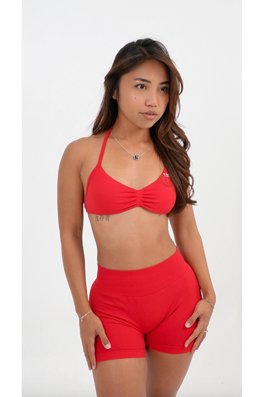 Red Velvet Strappy Bra