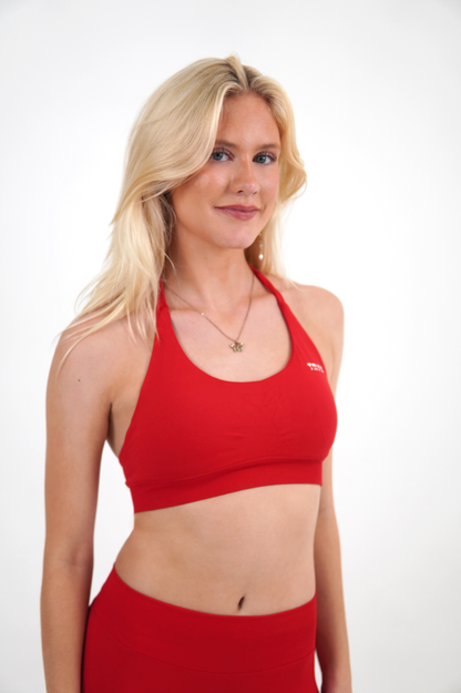 Red Velvet Halter Bra